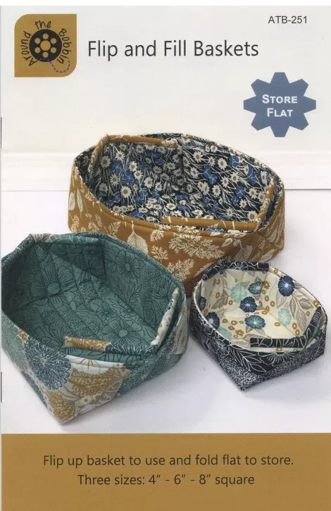 Flip and Fill Basket Pattern by Around the Bobbin