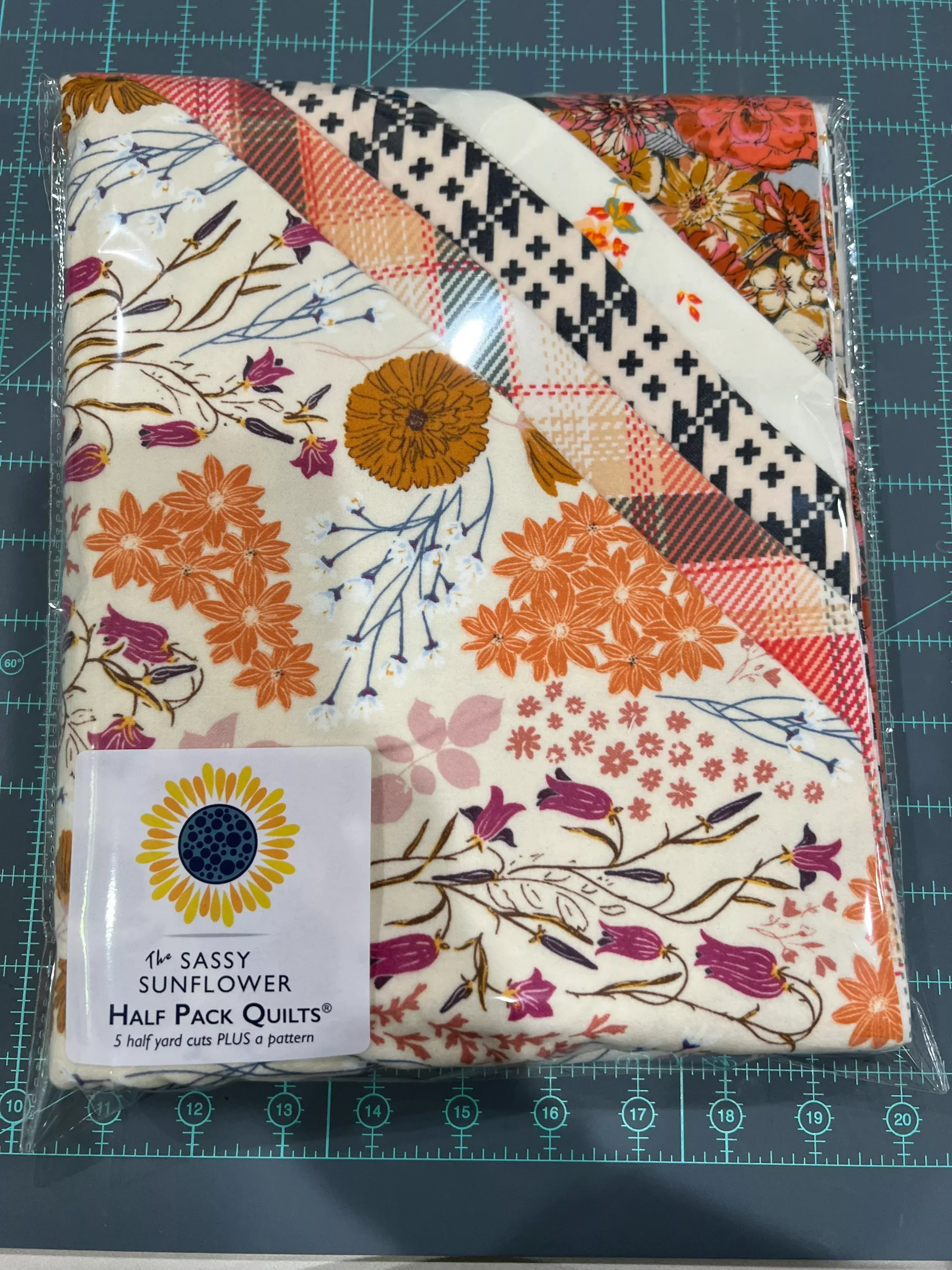 Floral Art Gallery Flannel-The Sassy Sunflower Half Pack Kit