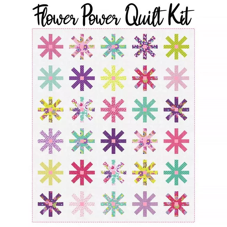 Flower Power Quilt Kit with Pick Me! from Moda