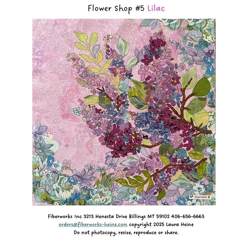 Flower Shop #5 Lilac Collage Pattern by Fiberworks Inc