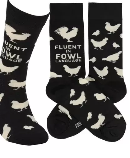 Fluent in Fowl Socks