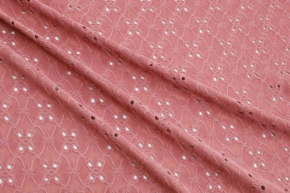 FM Eyelit Knit - 19-15916 Jacquard Mauve - Dress & Apparel Fabric