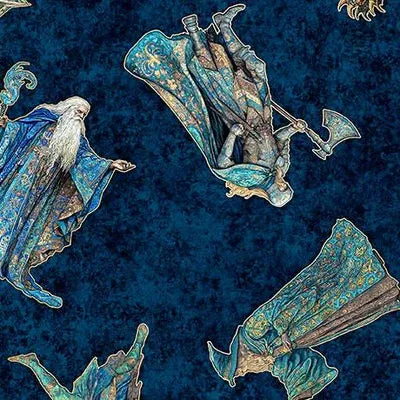 Folklore - Character Toss Navy 2600-31642-N by QT Fabrics