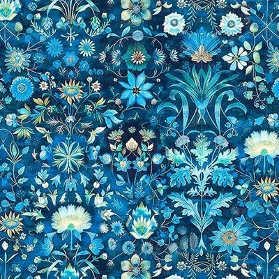 Folklore - Floral Blue 2600-31645-B by QT Fabrics