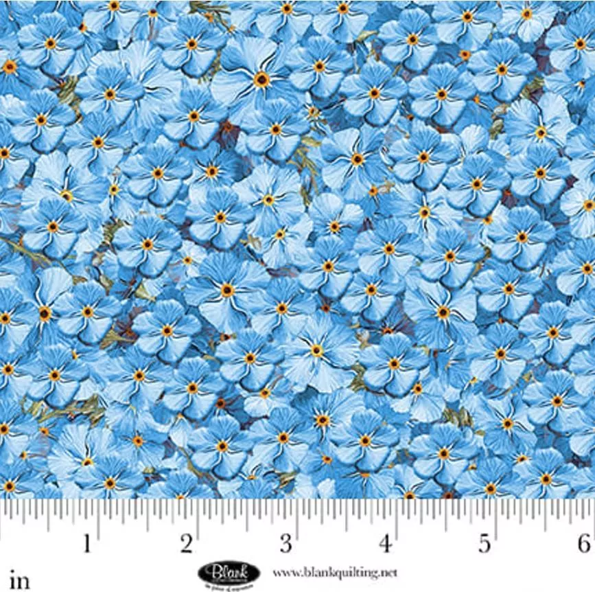 Forget Me Not - Blank Quilting - Blue Floral 4281-75
