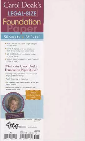 Foundation Paper Carol Doak 8-1/2in x 14in - 50Sheets 20152