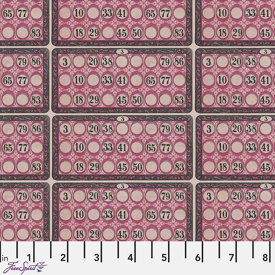 Free Spirit Eclectic Elements Palette - Pink Numbers Pink 1 Yard Cut