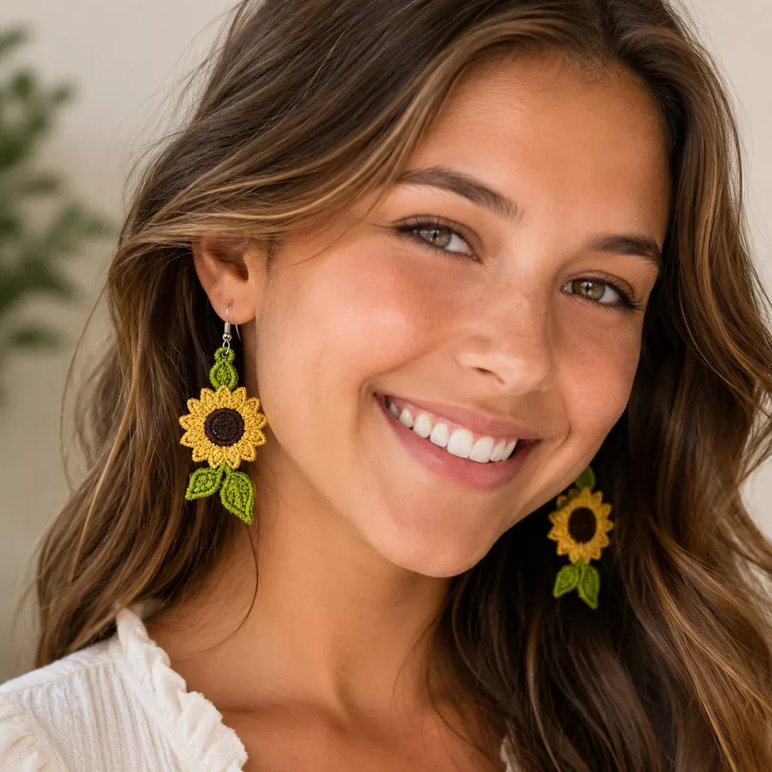 FSL Earrings: Watermelon and Sunflower (Downloadable Machine Embroidery Pattern)