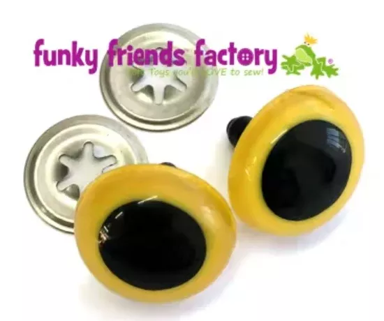 Funky Friends Factory - 21mm Yellow Craft Eyes FF21Yellow - Pkg 5 Pairs
