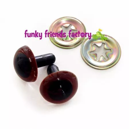 Funky Friends Factory Toy Eyes Crystal 15mm Dk Brown