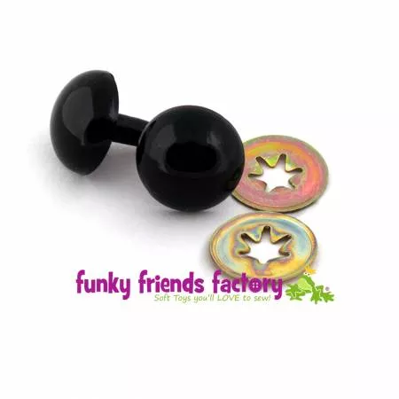 Funky Friends Factory Toy Eyes Solid 18mm Black