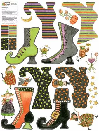 Ghoul Friends 42in x 54in Witches' Boots Felt Panel
