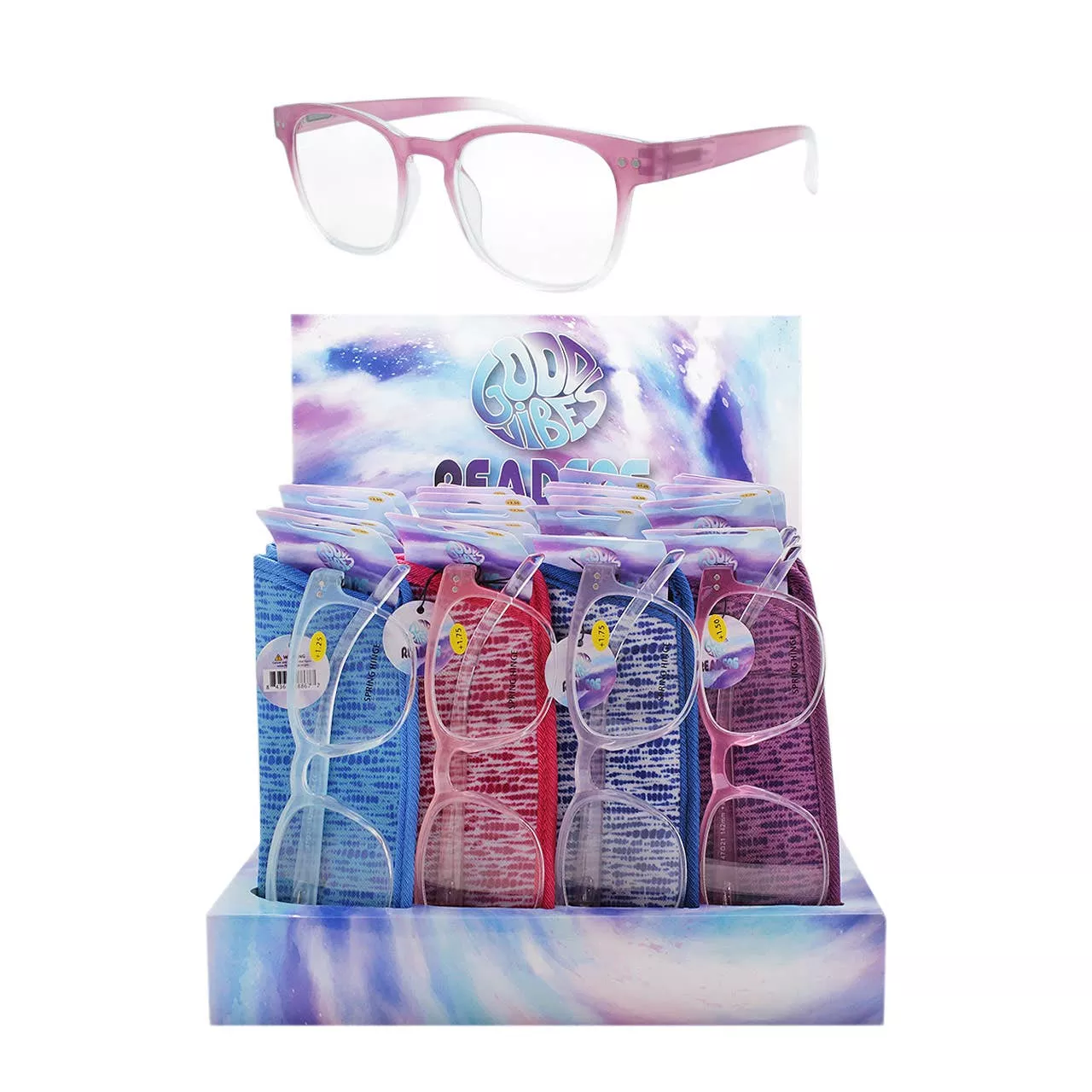 Good Vibes Artistic Readers Glasses with Pouch