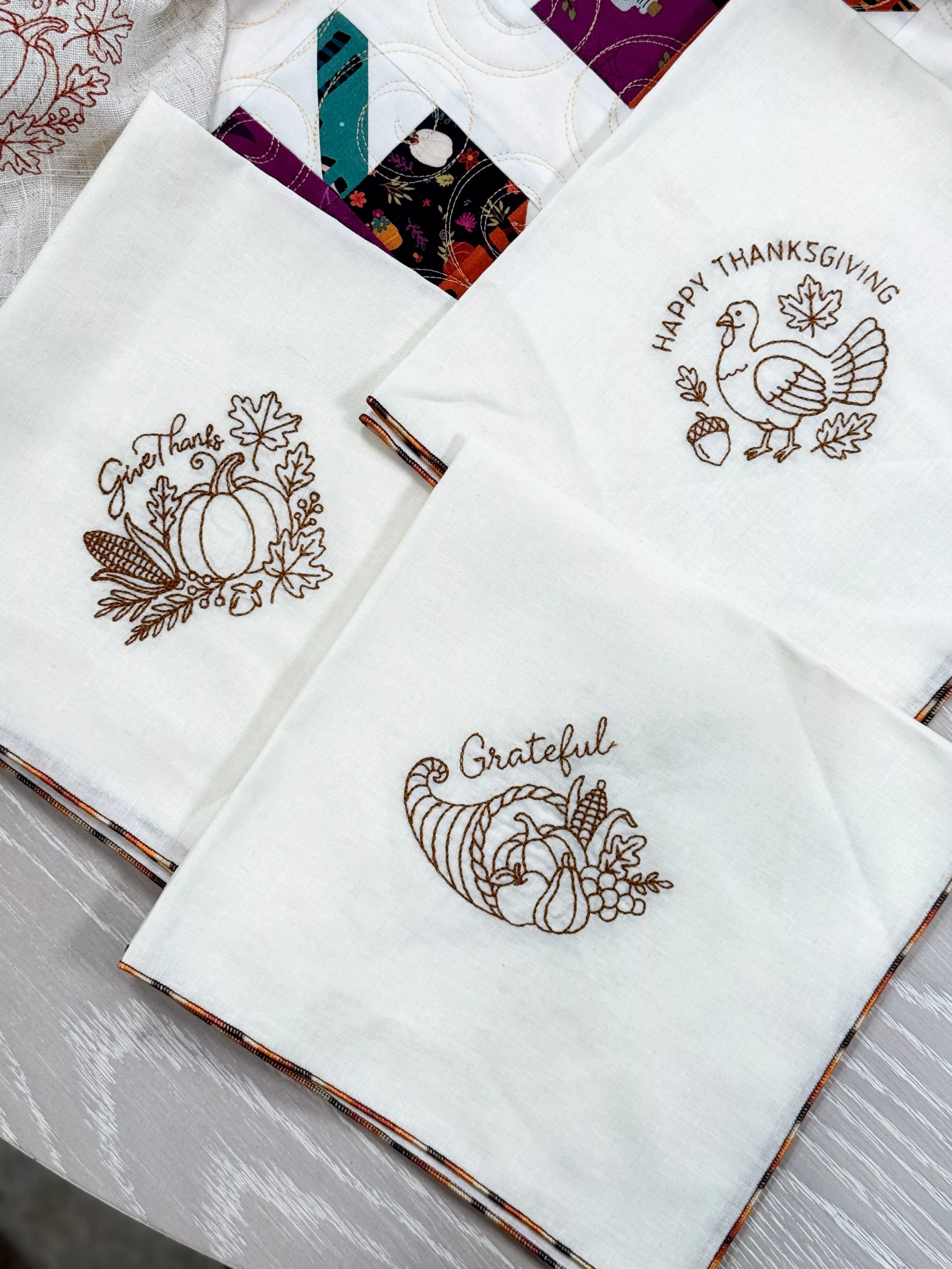 Grateful Stitches Redwork (Downloadable Hand Sewing Pattern)
