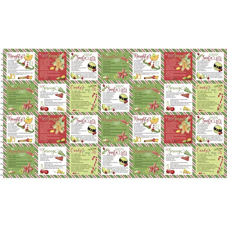 Happy Alcoholidays 23" Merry Mixology Panel Multi