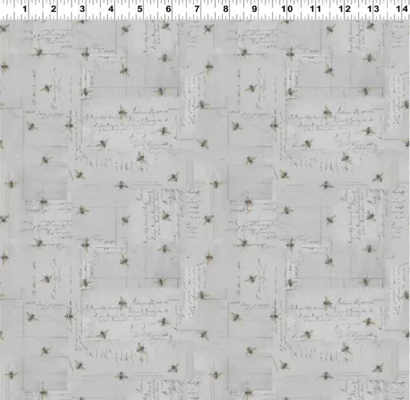 Harmony by Clothworks - Bees Light Gray - Y4588-5