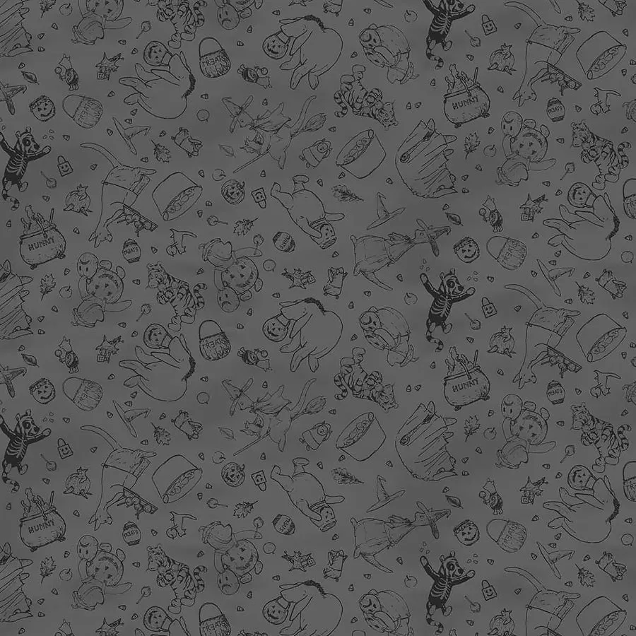 Haunted Acre Wood Crew Lineart Charcoal – Remnant 44″ × 44″