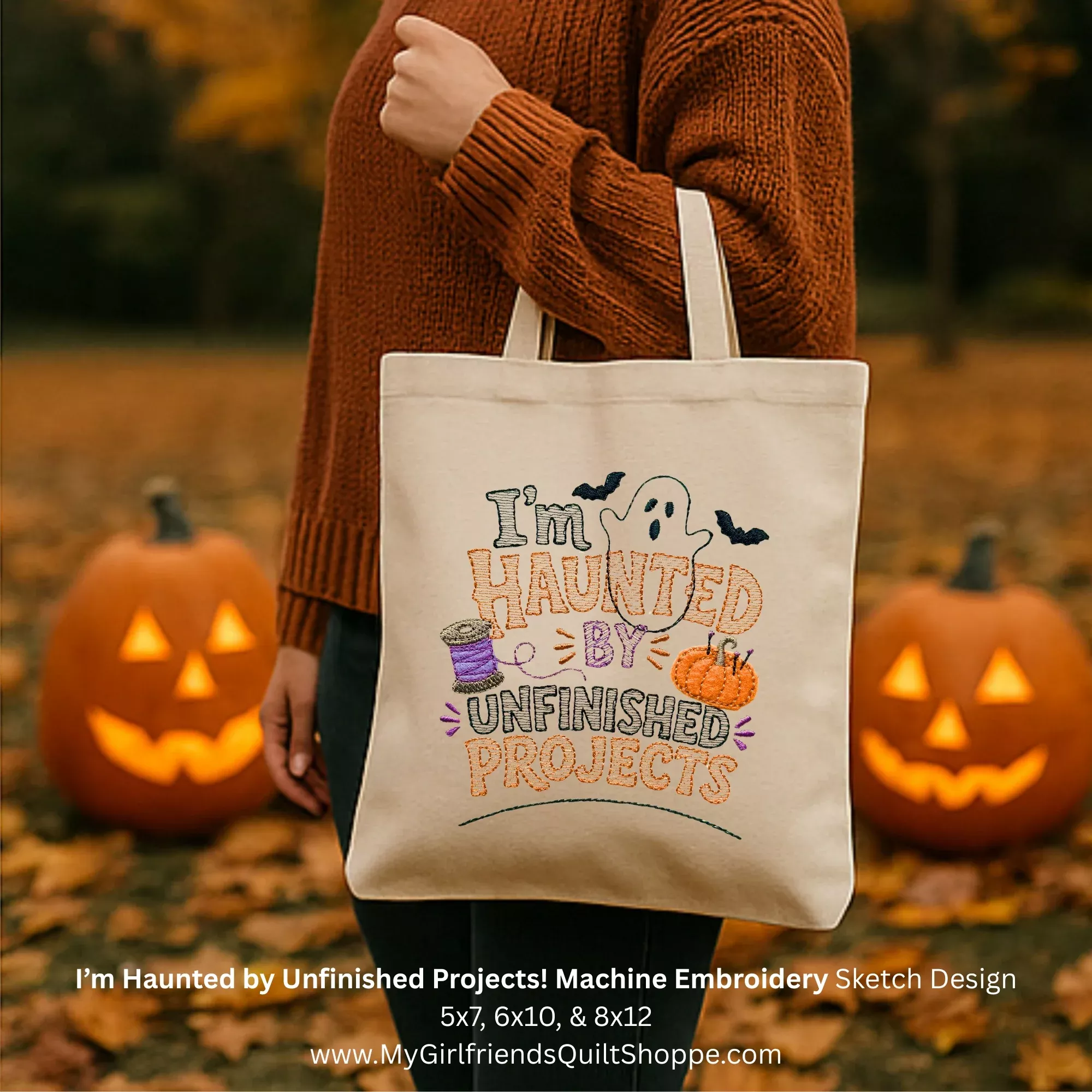 Haunted By Unfinished Projects (Downloadable Machine Embroidery Design)