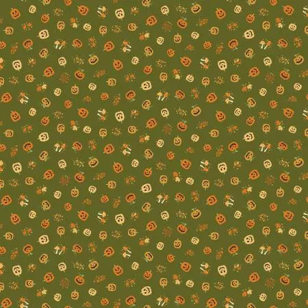 Hello Halloween : Pumpkins Green - #MU-296-G - Andover