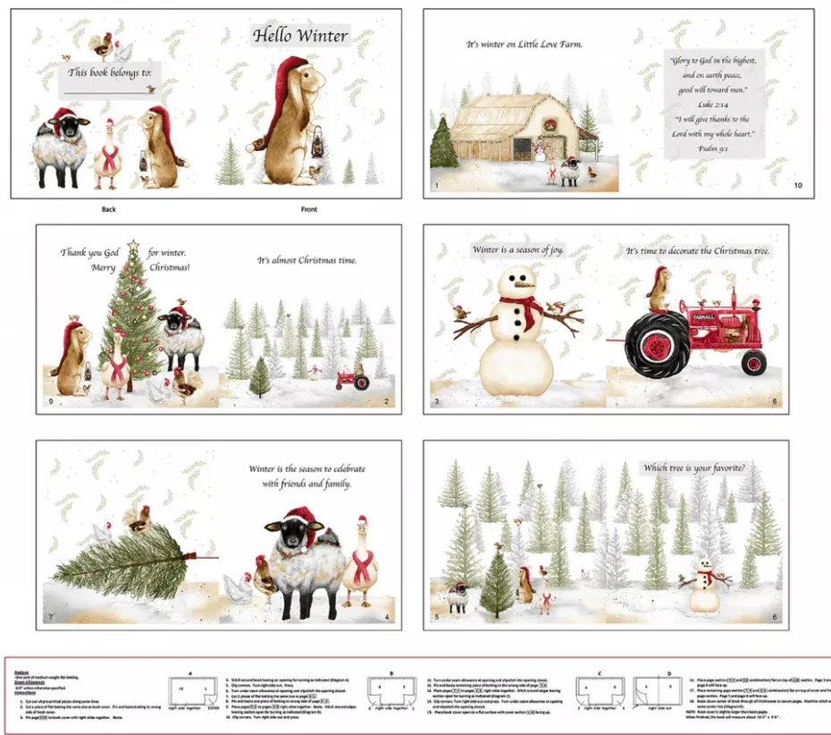 Hello Winter - Fabric Book Panel by Henry Glass & Co.