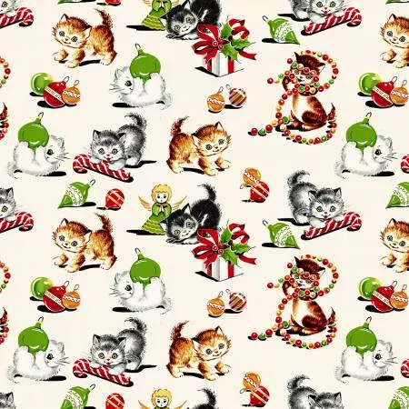 Henry Glass 42" Cotton Multi Playful Kitties by Hannah West 1982-86 Multi
