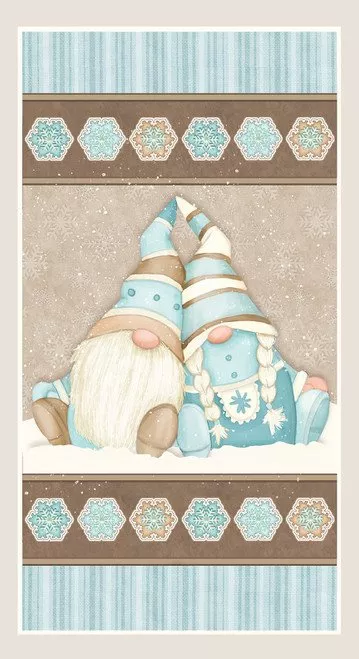Henry Glass I Love Sn'Gnomies Flannel F9646P-13 Multi Gnome Panel 24" x 44" ^
