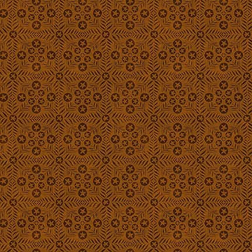 Henry Glass Oak & Maple Star Lattice Ochre 1 Yard Cut