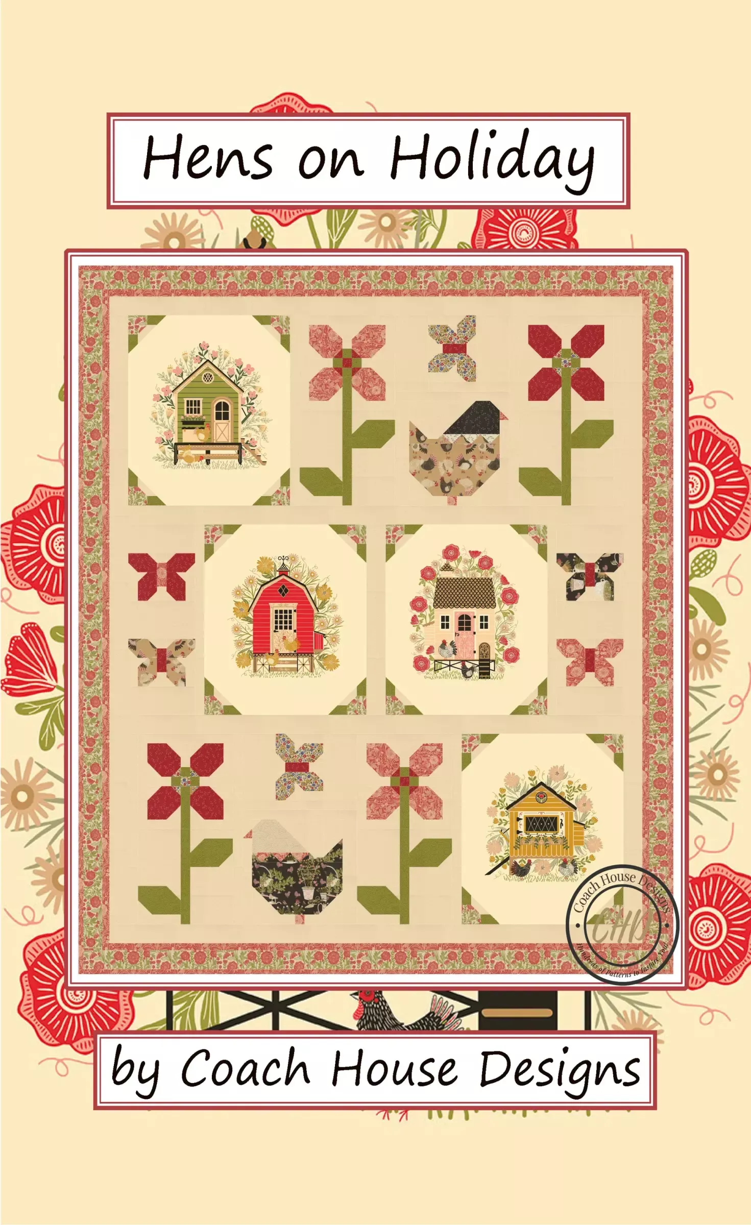 Hens on Holiday Kit, featuring "The Henhouse" by Gingiber
