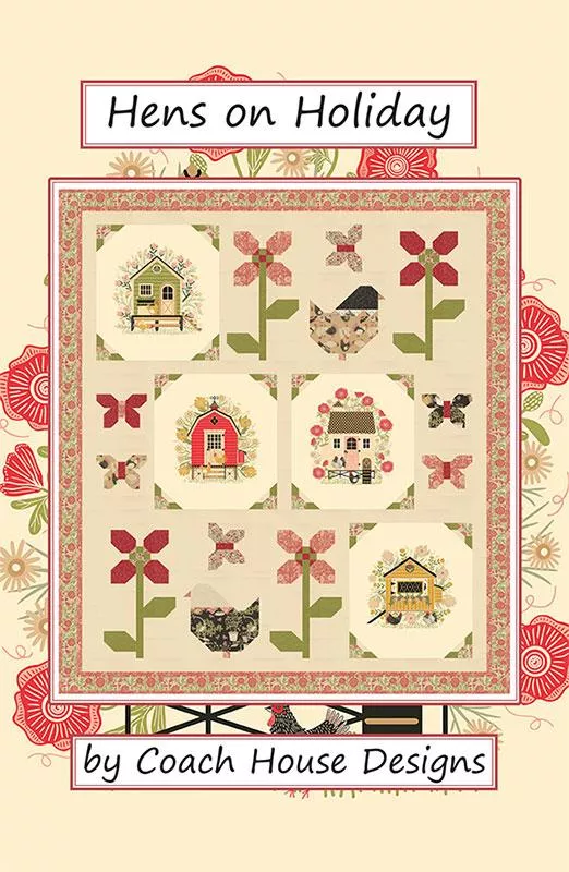 Hens on Holiday : Pattern G - #CHD 2535 - Coach House