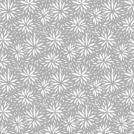 Hippity Hop by QT Fabrics - Starburst Floral on Grey 29219-K
