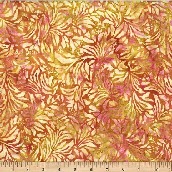 Hoffman Fabrics Bali Batik Nightshade Floral Stems Fabric ONLINE PURCHASE ONLY