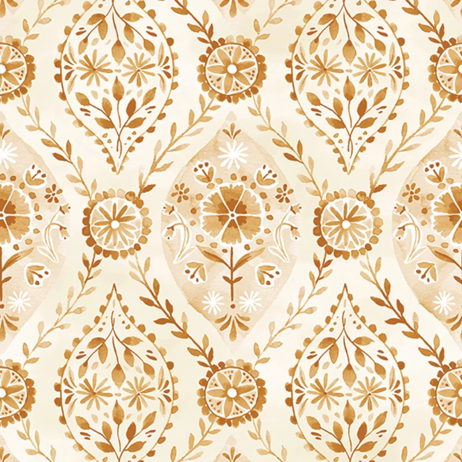 Hoffman Fabrics Bountiful And Blue Ornamental Rust Fabric