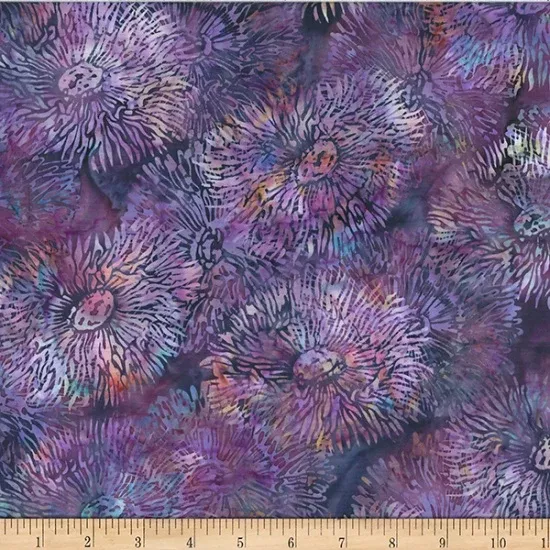 Hoffman Fabrics Jelly Fish Batiks Boysenberry Anemone Fabric ONLINE PURCHASE ONLY