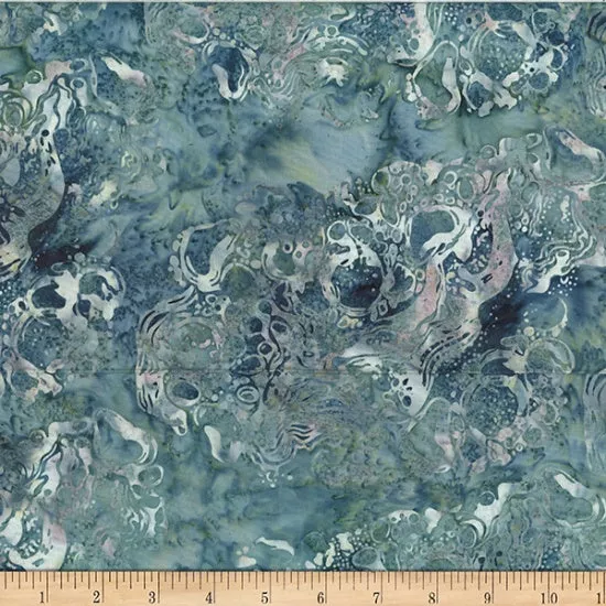 Hoffman Fabrics Jelly Fish Batiks Denim Water Splash Fabric ONLINE PURCHASE ONLY