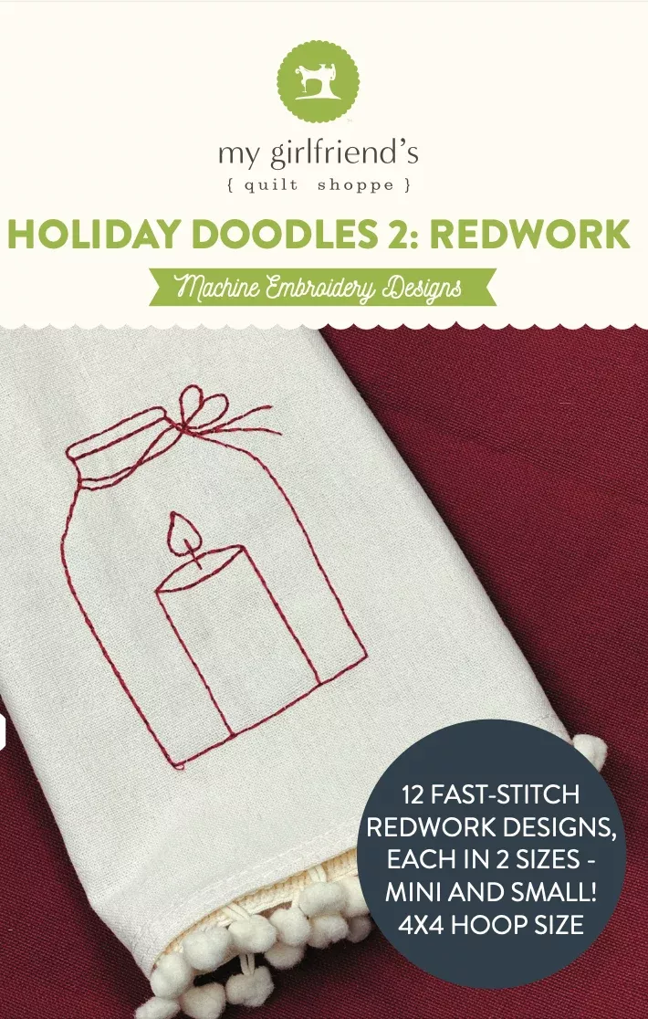 Holiday Doodles Redwork Set 2 (Downloadable Machine Embroidery Designs)