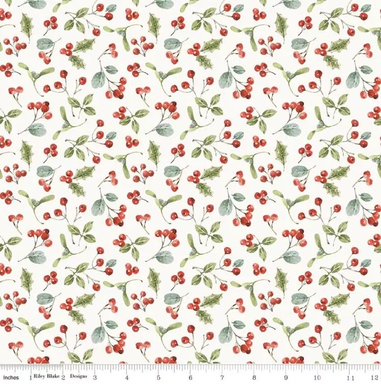 Holiday Spirit by Riley Blake - Berries Cream CD17463