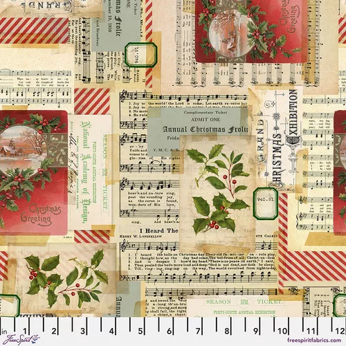 Holidays Past in Multi Holiday Collage by FreeSpirit Fabrics PWTH195
