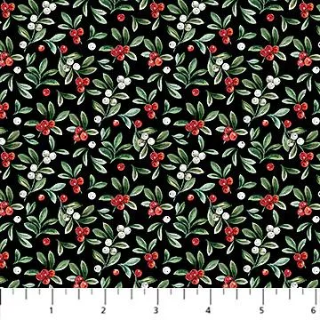 Home for Christmas - Northcott - Mistletoe Black - DP28931-99