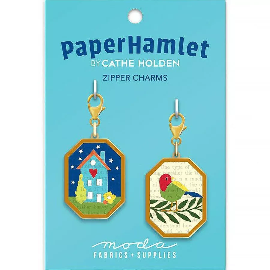 House & Bird Zipper Charms from Moda Fabrics
