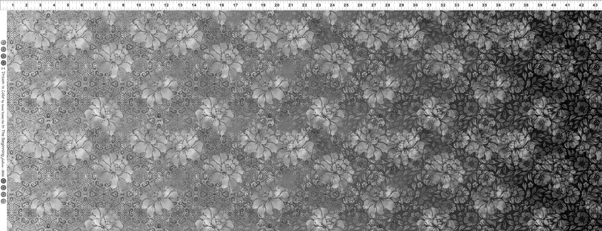 In The Beginning Fabrics I Dream In Color Rose Ombre Gray Fabric ONLINE PURCHASE ONLY