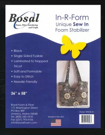 In-R-Form : Single Sided Fusible Foam Stabilizer - Black (58in x 36in)