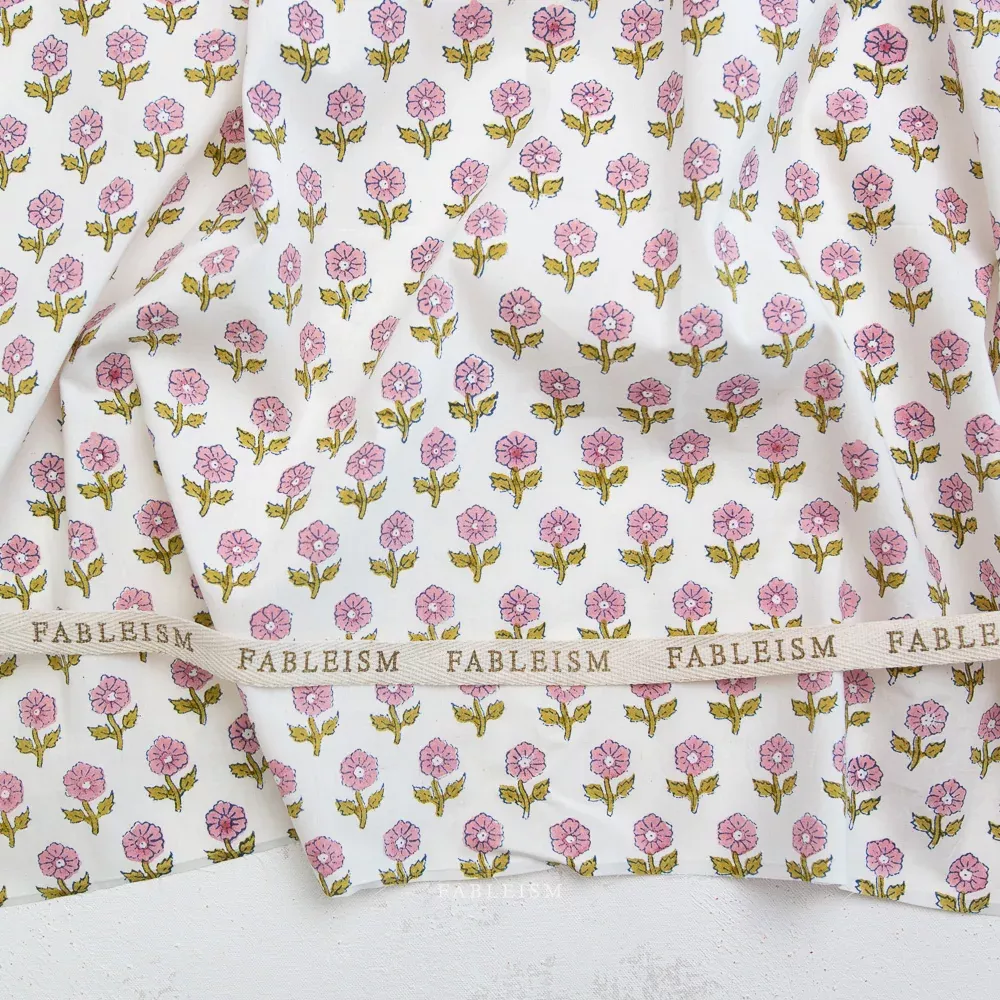 Indian Block Prints Cottage: Flowerling in Pink