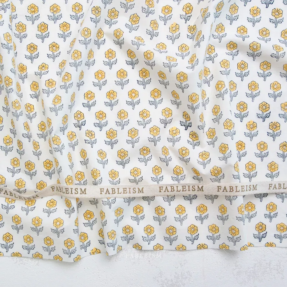 Indian Block Prints Cottage: Flowerling in Yellow