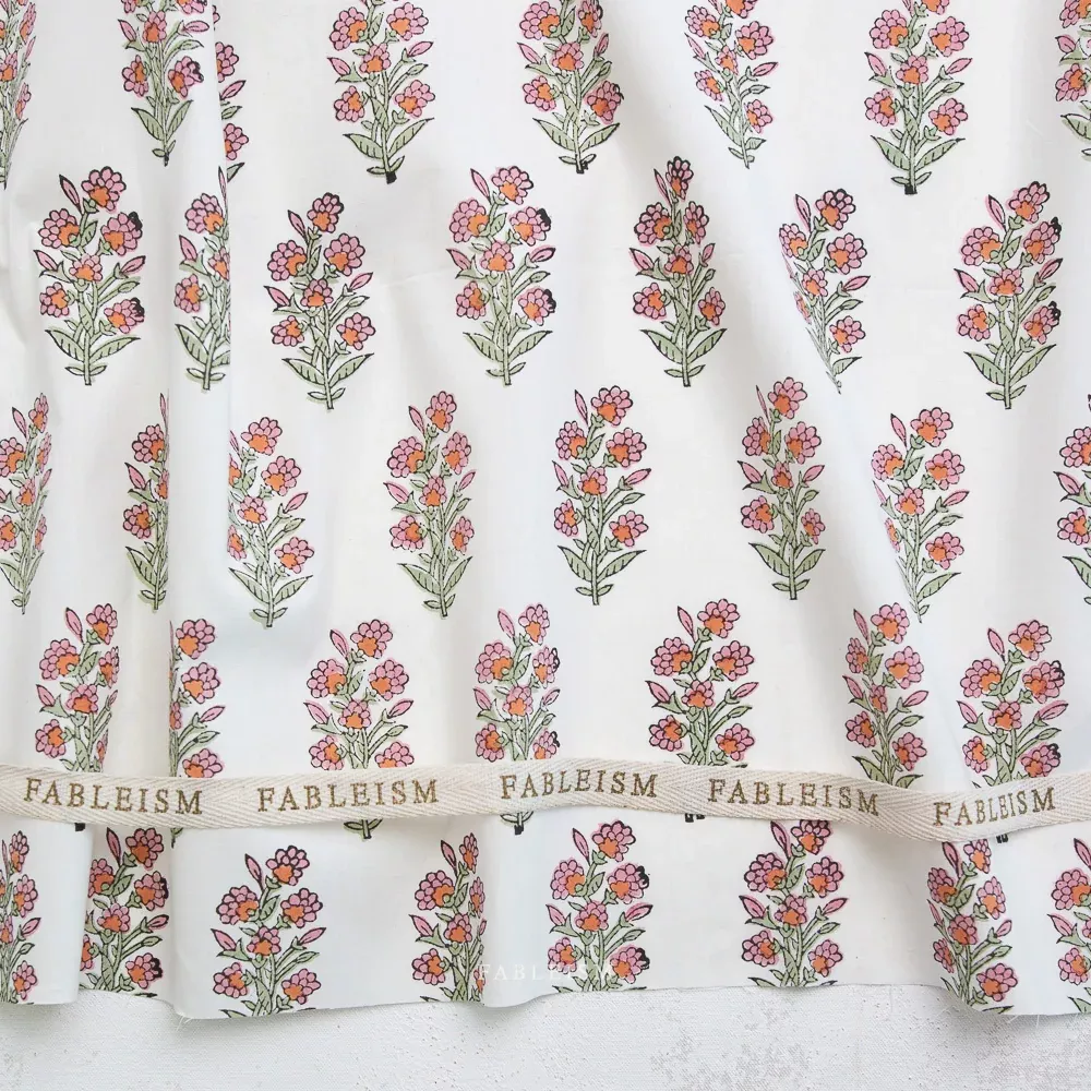 Indian Block Prints Cottage: Wild Floral in Blushing