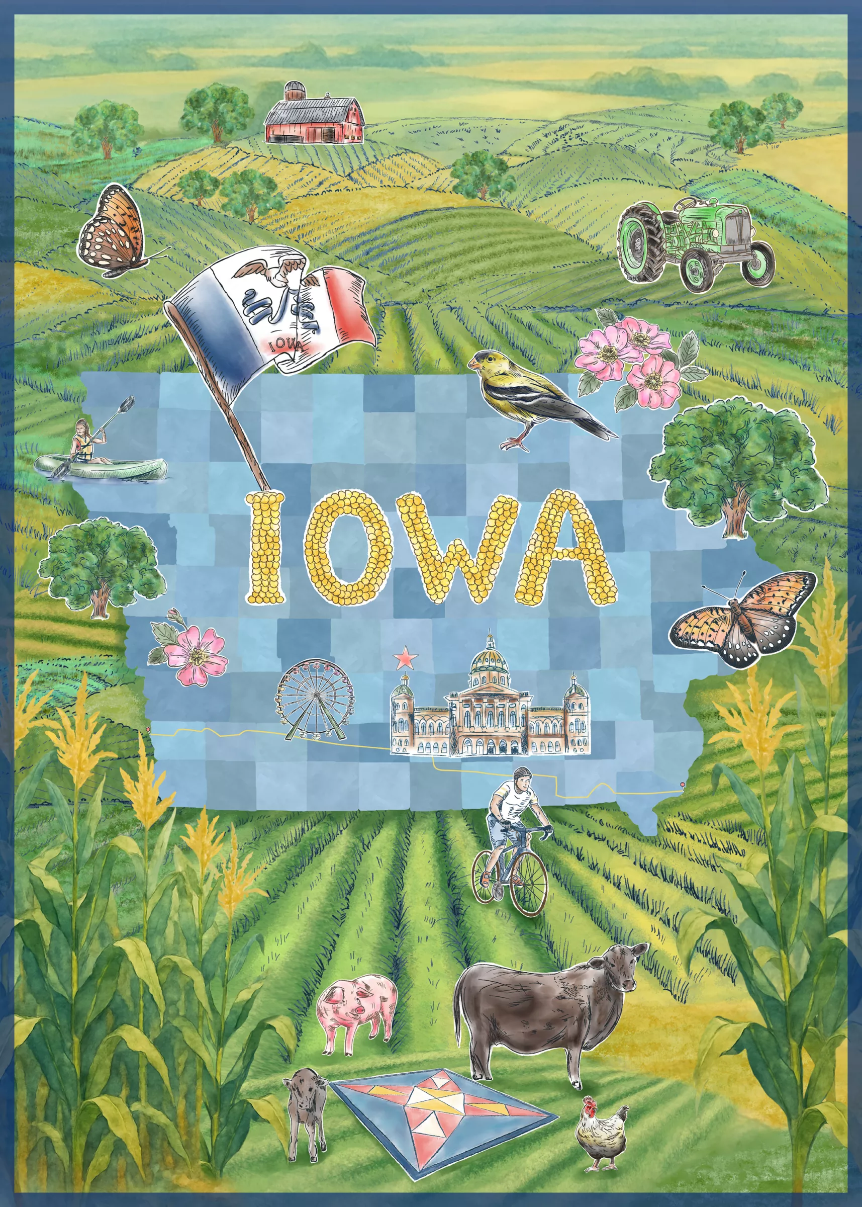Iowa Shop Hop 2026 : 30" Panel - The Corn State - #55310DP-1 - Windham Fabrics