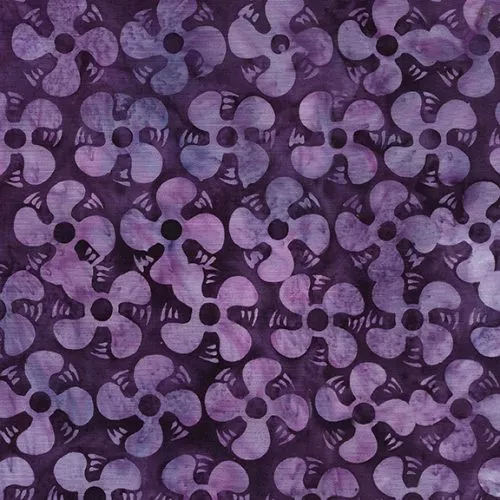 Island Batik Heavy Metal Purple Boysenberry Fan Batik Fabric ONLINE PURCHASE ONLY