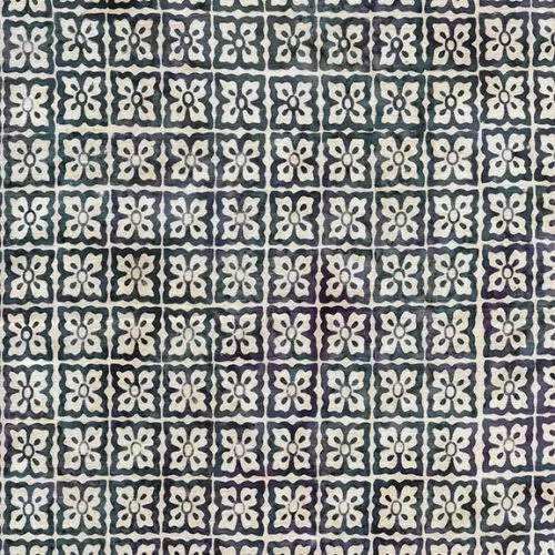 Island Batik Magenta Dusk Square Floral Purple Eggplant Batik Fabric
