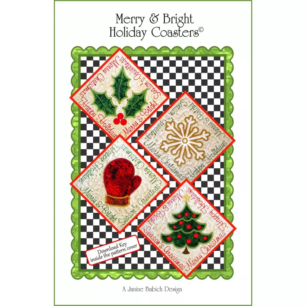 Janine Babich Designs - Merry & Bright Holiday Coasters | JBDMBC