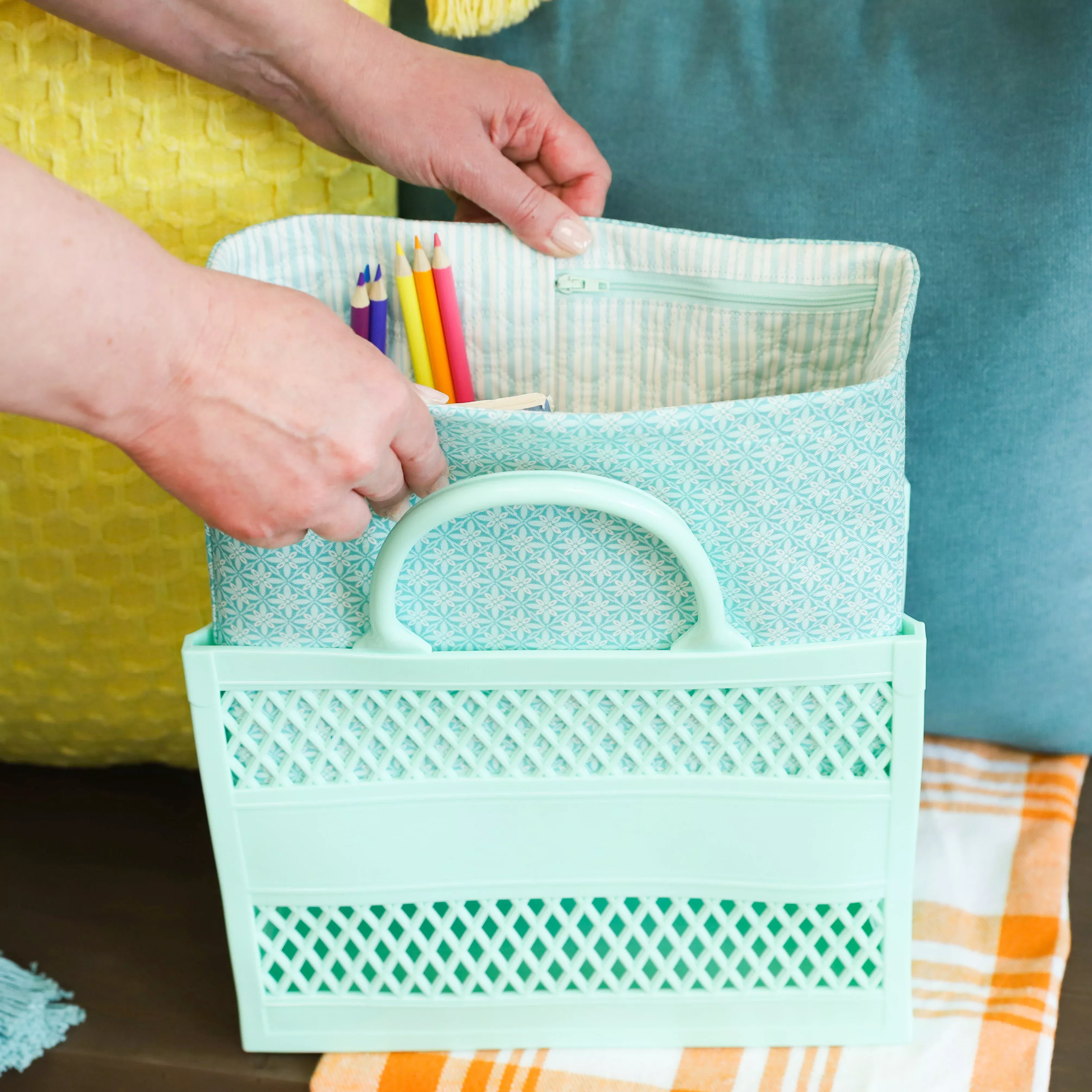 Jelly Tote Insert Fabric Kit- Mint