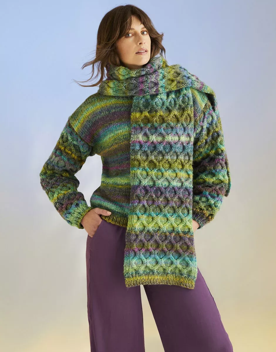 Jewelspun - Kelp Sleeves Sweater and Scarf
